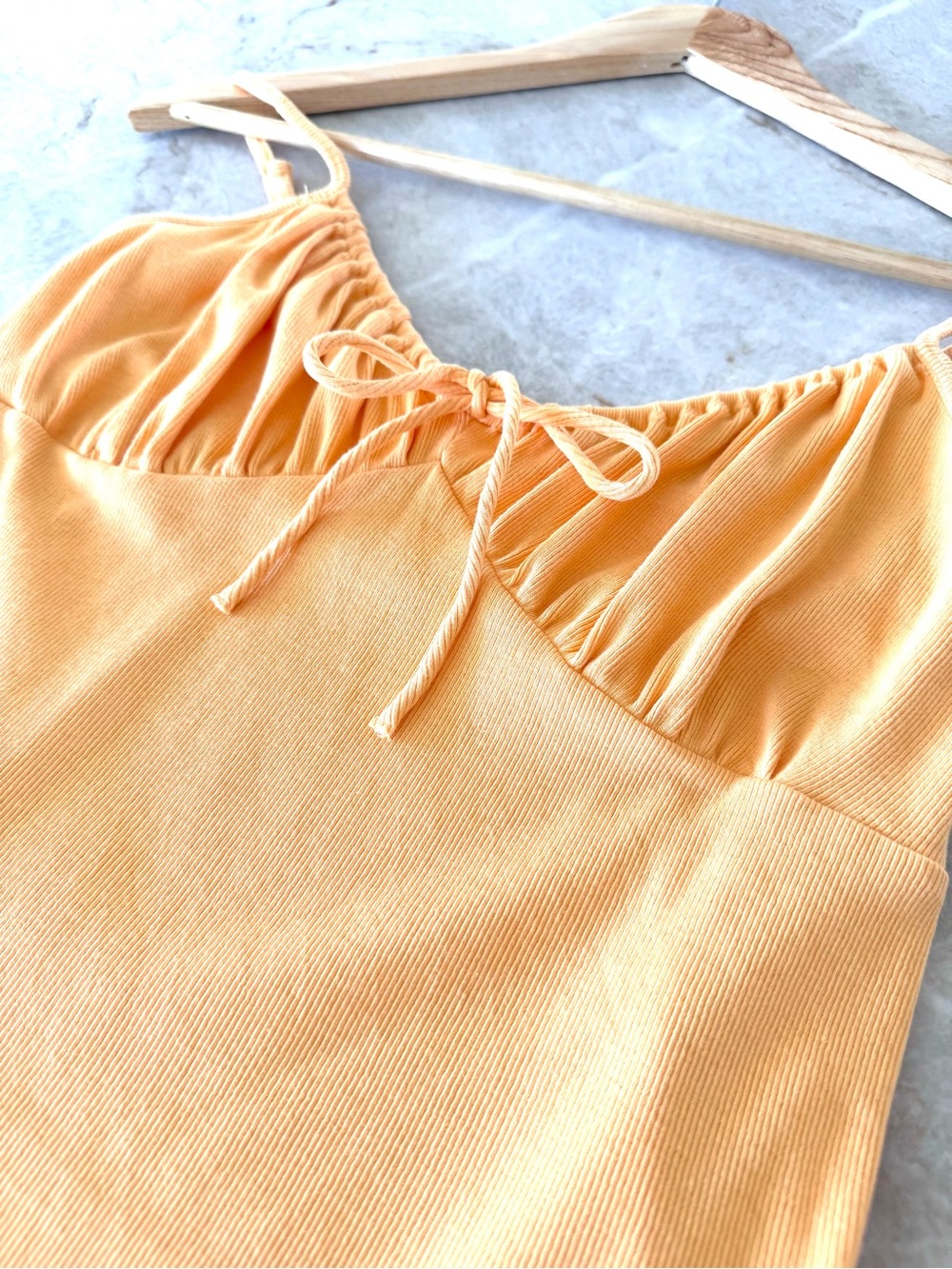 American Eagle Ribbed Cami Mini Dress Peach Orange Size M
